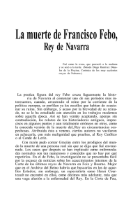 La muerte de Francisco Febo Rey de Navarra