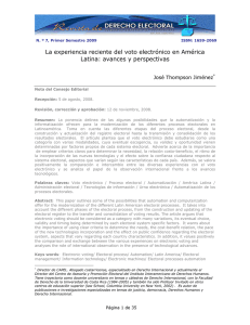 La experiencia reciente del voto electrónico en América Latina