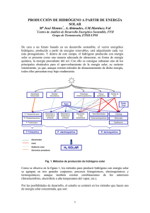 Producción de hidrógeno a partir de energía solar