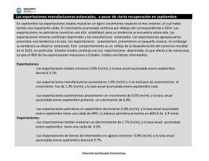 Las exportaciones manufactureras estancadas, a