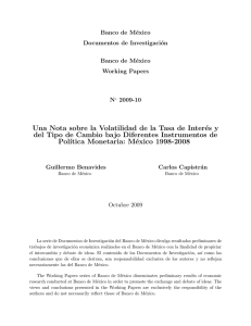 Una Nota sobre la Volatilidad de la Tasa de