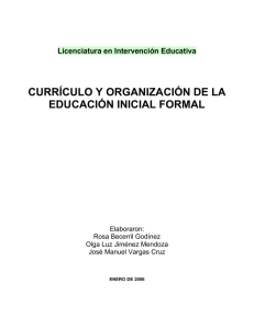 currículo y organización de la educación inicial formal - UPN