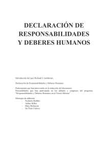 Declaración de responsabilidades y deberes humanos