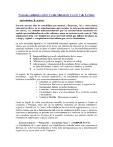 Nociones actuales sobre Contabilidad de Costos y de Gestión