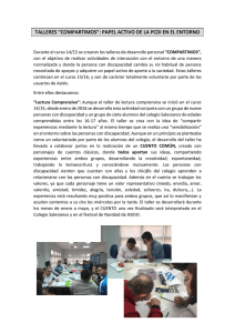 talleres “compartimos”: papel activo de la pcdi