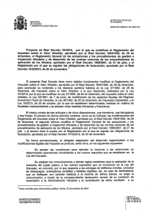 Proyecto de Real Decreto XXI2014, por el que se