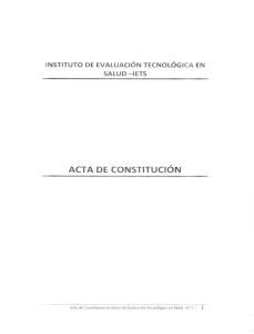 Acta de Constitución Instituto de Evaluación Tecnológica en Salud
