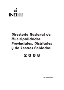 Directorio Nacional de Municipalidades Provinciales, Distritales y de