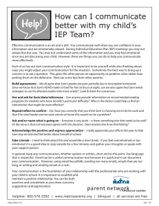 How can I communicate better with my child`s IEP