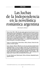 Las luchas de la Independencia en la novelística romántica argentina