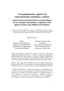 Conceptualización, registros de representaciones semióticas y noética