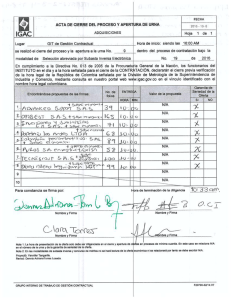 Page 1 ACTA DE CIERRE DEL PROCESO Y APERTURA DE URNA