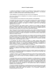 Artículo 51. Despido colectivo 1. A efectos de lo dispuesto en la