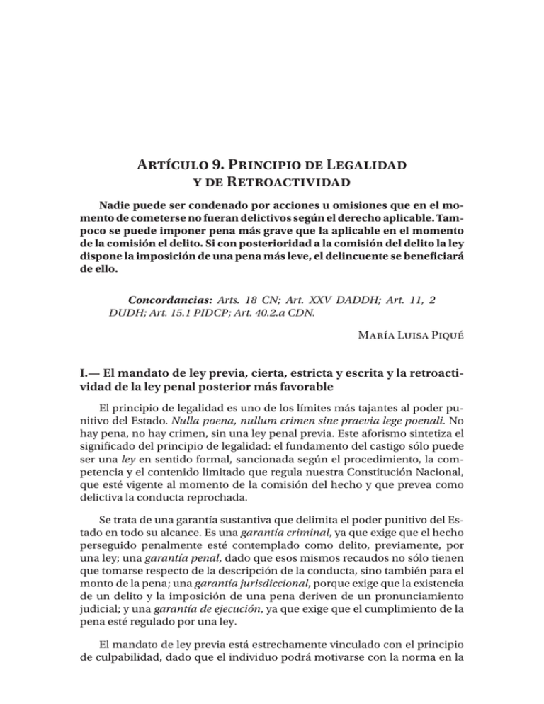 Artículo 9 Principio De Legalidad Y De Retroactividad 6343