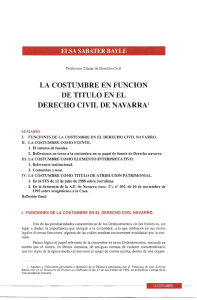 La costumbre en función de título en el Decrecho Civil de Navarra