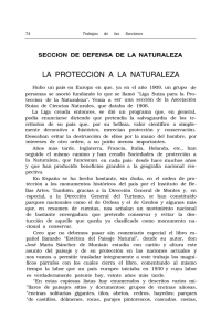 Sección de Defensa de la Naturaleza. La protección de la naturaleza