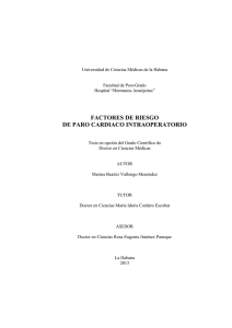 FACTORES DE RIESGO DE PARO CARDIACO INTRAOPERATORIO