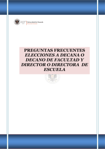 PREGUNTAS FRECUENTES ELECCIONES A DECANA O