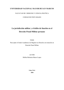 La jurisdicción militar y el delito de función en el Derecho Penal