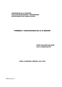 “POBREZA Y DISCAPACIDAD EN LA IX REGION”