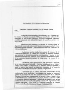 DECLARACIÓN SOCIOLABORAL DEL MERCOSUR