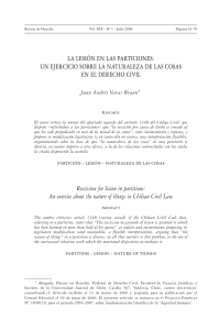 la lesión en las particiones: un ejercicio sobre la naturaleza de las