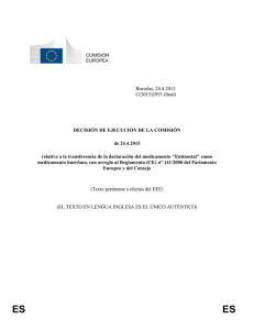 Bruselas, 24.4.2015 C(2015)2953 (final) DECISIÓN DE
