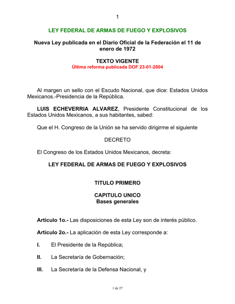 Ley Federal de Armas de Fuego y Explosivos