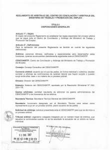 REGLAMENTO DE ARBITRAJE DEL CENTRD DE CONCILIACIÓN