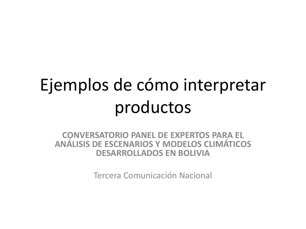 Ejemplos De Como Interpretar Productos