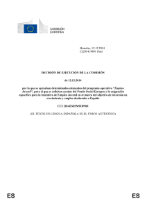 Decisión C(2014) 9891 final, de la Comisión Europea, de