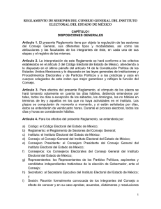 REGLAMENTO DE SESIONES DEL CONSEJO GENERAL DEL