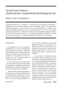 Ley de Fuero Sindical ¿Reafirmación o impedimento