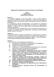 Reg de Adquisiciones para el Municipio de Gdl Vigente