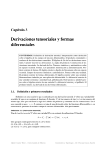 Derivaciones tensoriales y formas diferenciales