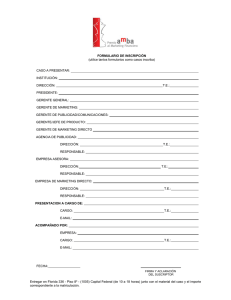 FORMULARIO DE INSCRIPCIÓN (utilice tantos formularios como