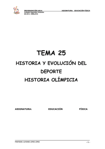 Tema 25. Historia del deporte y del Olimpísmo