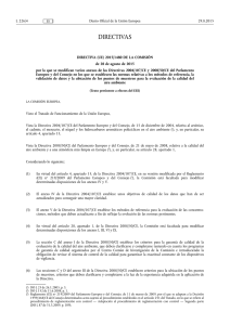 DIRECTIVA (UE) 2015/ 1480 DE LA COMISIÓN