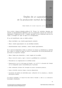 Empleo de un superplastificante en la producción normal de