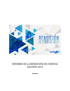 INFORME DE LA RENDICIÓN DE CUENTAS GESTIÓN 2015