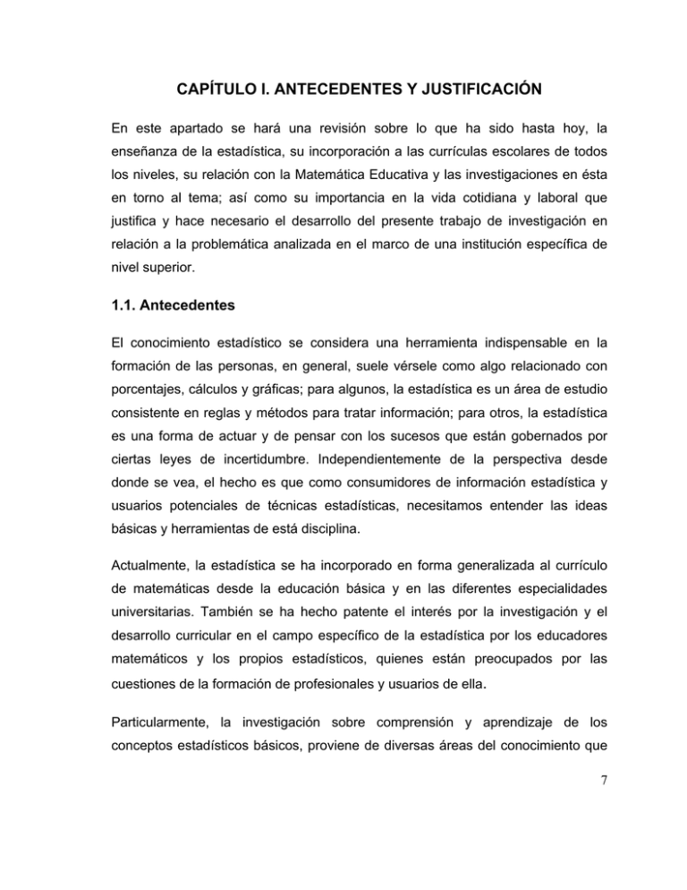 Capítulo I. Antecedentes Y Justificación