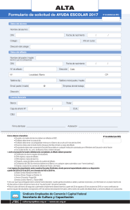 Formulario de solicitud de AYUDA ESCOLAR 201