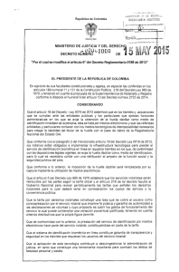 Decreto 1000 del 15 de Mayo de 2015.