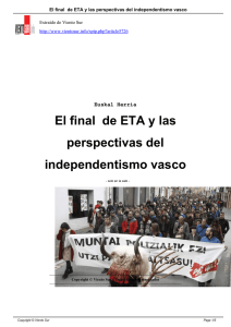 El final de ETA y las perspectivas del independentismo vasco