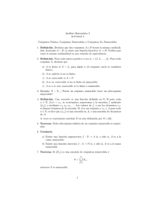 Análisis Matemático I Actividad 4 Conjuntos Finitos, Conjuntos