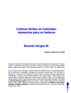 Cultivos ilícitos en Colombia: elementos para un balance Ricardo