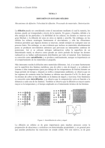 Difusión en Estado Sólido 1 TEMA 3 DIFUSIÌN EN ESTADO SÌLIDO