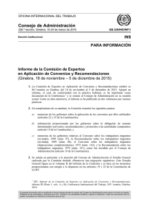 Informe de la Comisión de Expertos en Aplicación de Convenios y