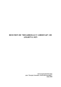 Resumen de "Desarrollo y libertad", de Amartya Sen