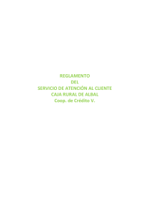 Reglamento del Servicio de Atención al Cliente y del